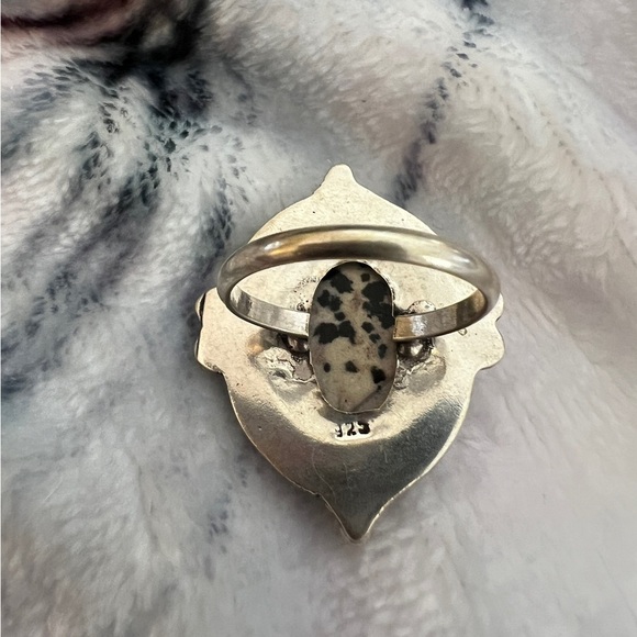 ❤️ Dalmation Jasper Southwestern Sz 7.75 Ring 8.5gms Never Worn - Picture 4 of 9